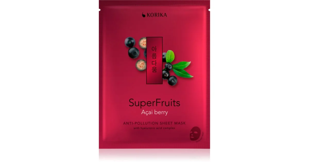 KORIKA SuperFruits Acai Berry - Anti-pollution maschera in fogli in tessuto con effetto disintossicante Acai berry 25 g