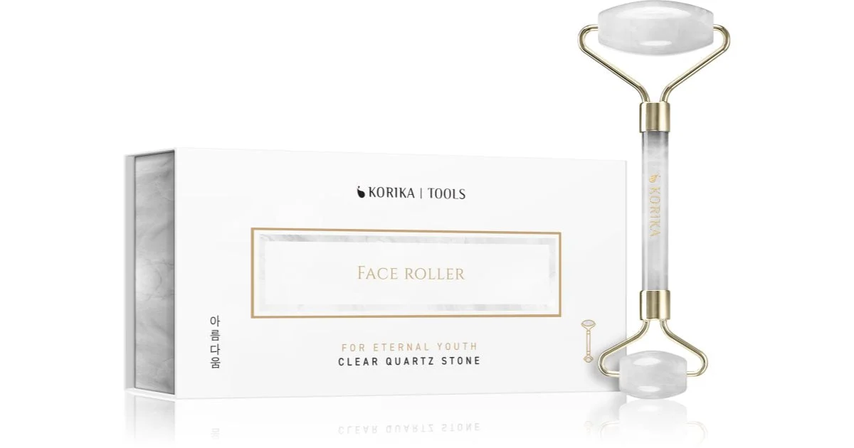KORIKA Tools Roller Clear Quartz Stone rullo per massaggi per viso e collo