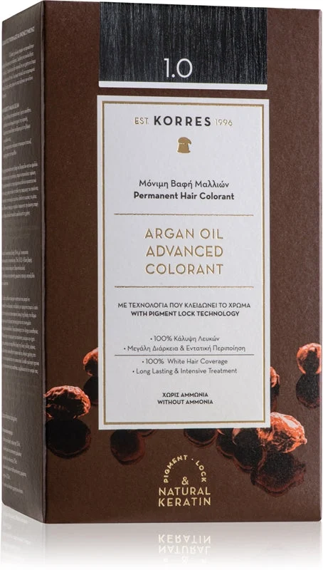 Colorazione Permanente Con Olio Di Argan Korres - 1.0 NERO