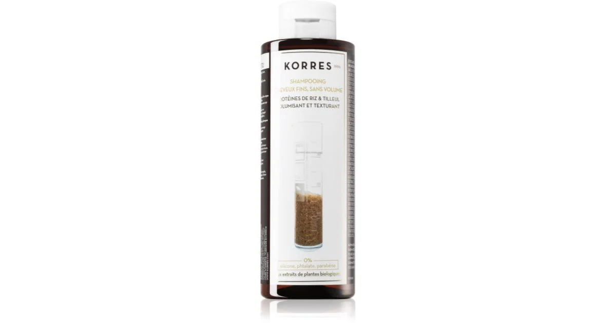 Korres Shampoo Capelli Fini Senza Volume Proteine Riso E Tiglio 250ml