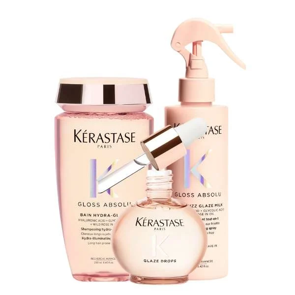 GLOSS ABSOLU BAIN HYDRA-GLAZE + ANTI-FRIZZ MILK + OIL GLAZE DROPS