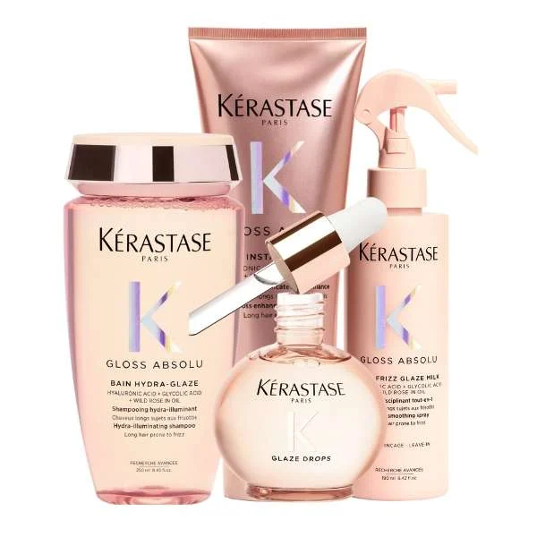 GLOSS ABSOLU BAIN HYDRA-GLAZE + FONDANT INSTA GLAZE + ANTI-FRIZZ MILK + OIL GLAZE DROPS