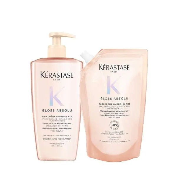 GLOSS ABSOLU BAIN CREME HYDRA GLAZE 500 ML + GLOSS ABSOLU BAIN CREME HYDRA GLAZE REFILL 500 ML
