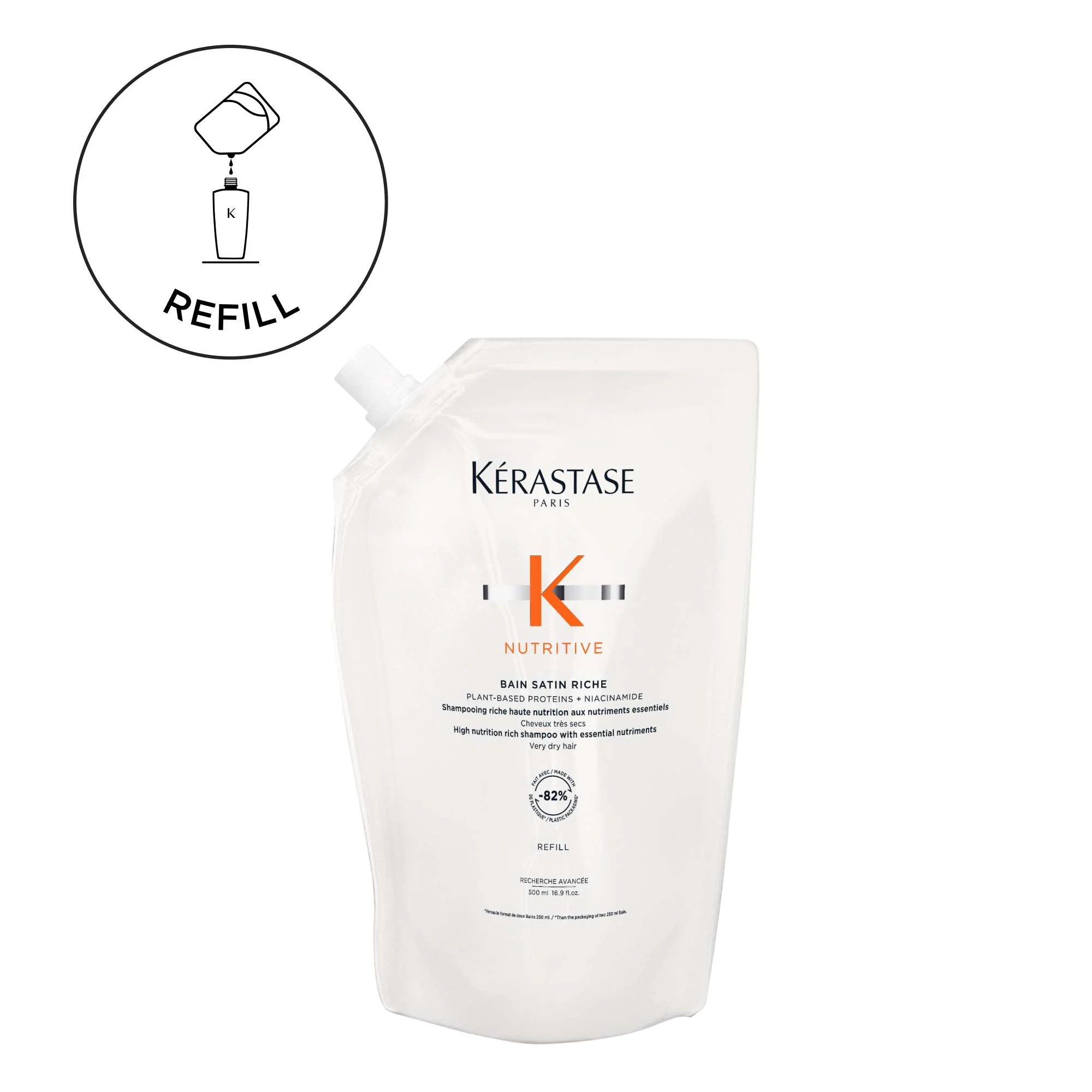 NUTRITIVE BAIN SATIN RICHE REFILL 500 ML.