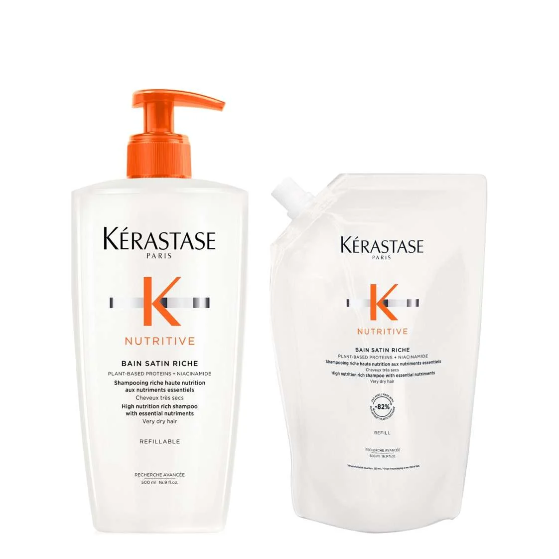 NUTRITIVE BAIN SATIN RICHE 500 ML. + REFILL 500 ML.