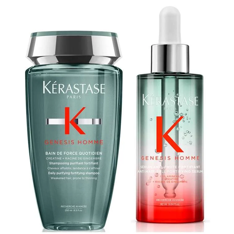 GENESIS HOMME BAIN DE FORCE QUOTIDIEN 250 ML. + SERUM ANTI-CHUTE FORTIFIANT 90 ML.