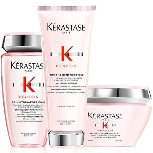 KIT GENESIS BAIN HYDRA-FORTIFIANT 250 ML. + FONDANT 200 ML. + MASQUE 200 ML.