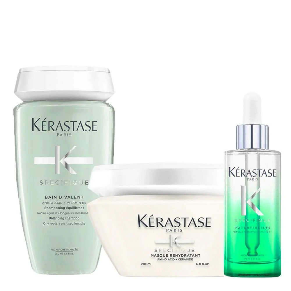 SPECIFIQUE KIT BAIN DIVALENT 250ML. + MASQUE REHYDRATANT 200ML. + SERUM POTENTIALISTE 90ML
