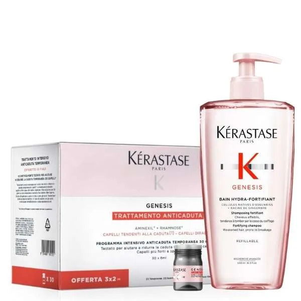 GENESIS TRATTAMENTO INTENSIVO ANTICADUTA BAIN HYDRA-FORTIFIANT 500ML + 30 FIALE CURE ANTI-CHUTE