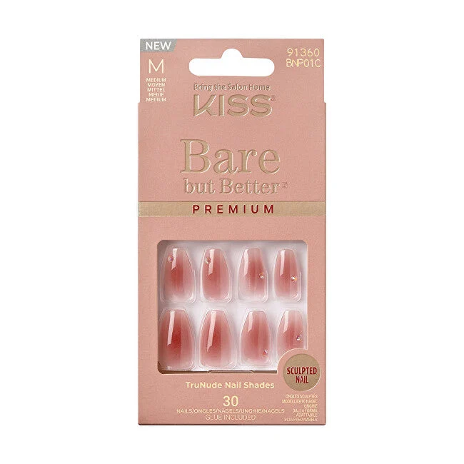 Kiss Bare-But-Better Premium unghie - Lucentezza 30 pezzi