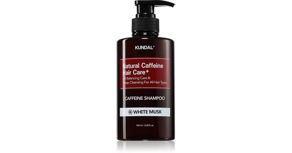KUNDAL Caffeine Shampoo muschio bianco naturale anti-caduta dei capelli 500 ml