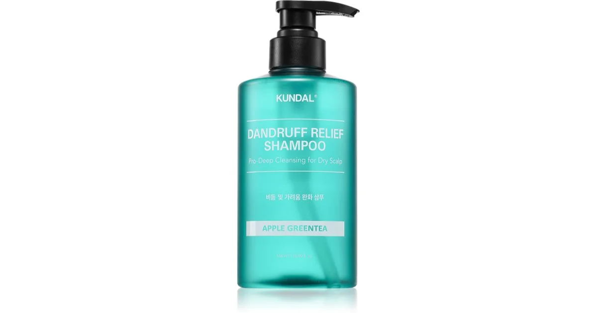 KUNDAL Shampoo antiforfora Mela Tè verde contro forfora e prurito per pelli secche 500 ml