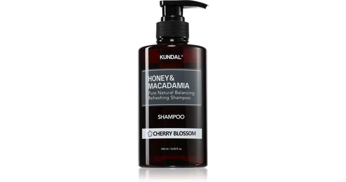 KUNDAL miele e fiori di ciliegio di macadamia shampoo naturale per capelli rovinati e secchi 500 ml