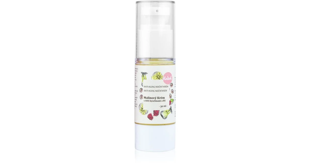 Kvitok crema notte per pelli mature al lampone con acidi AHA 40+ 30 ml