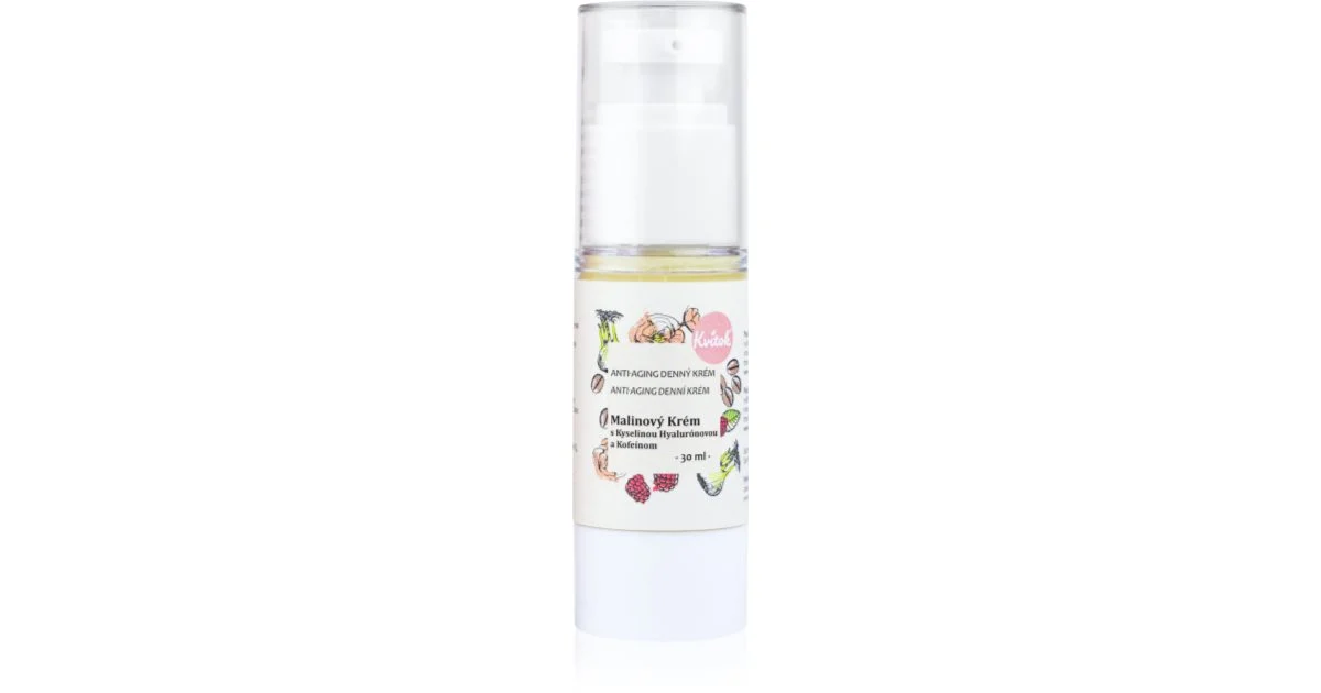 Kvitok Crema di lamponi con caffeina crema giorno per pelli mature 40+ 30 ml