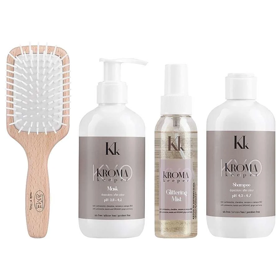 KYO KROMA KEEPER – KIT 3 PRODOTTI PER CAPELLI COLORATI CON SPAZZOLA IN OMAGGIO