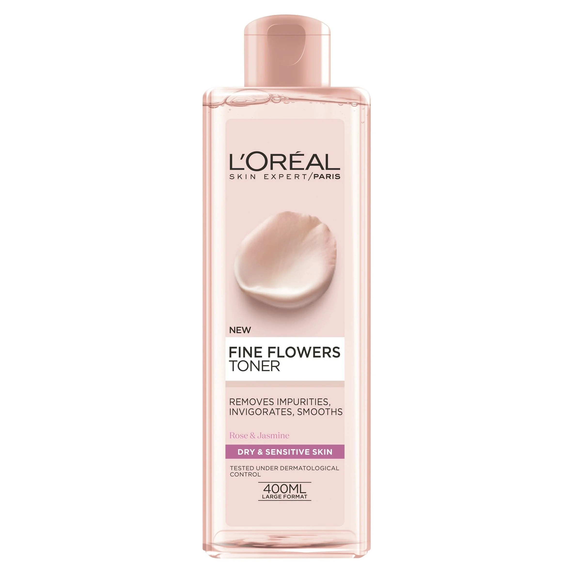 L'Oreal Paris, Fine Flowers, elimina le impurità, tonico detergente, 400 ml