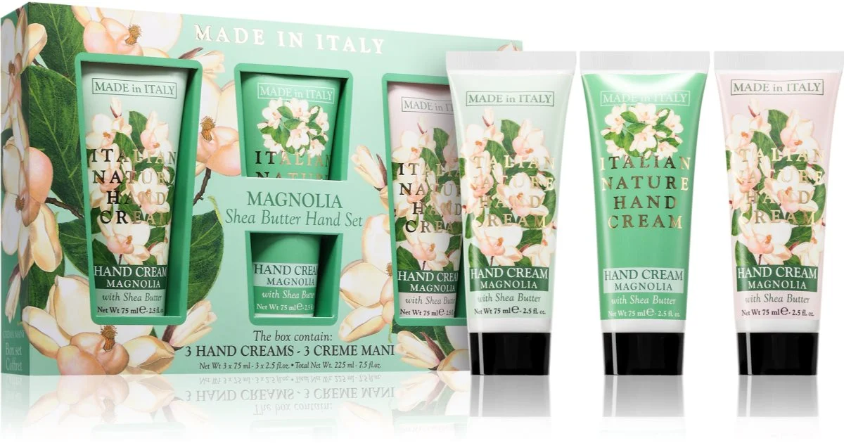 La Florentina Burro Di Karité Magnolia Set Confezione Regalo Per Le Mani 3 Pezzi
