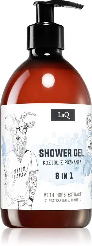 LaQ Goat From Poznaň gel doccia rinfrescante 8 in 1 con estratto di pannocchia di luppolo 500 ml