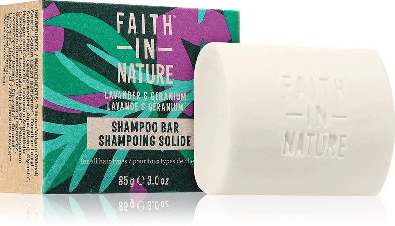 Faith In Nature Lavanda e Geranio shampoo solido organico con lavanda 85 g