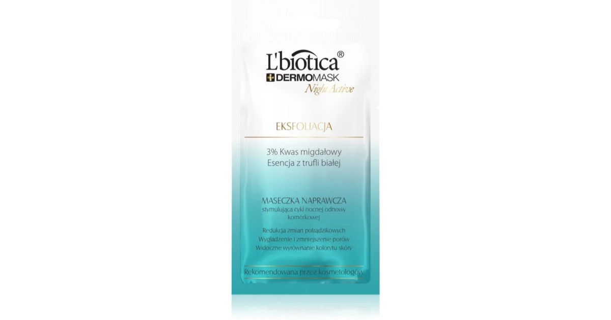 L’biotica DermoMask Night Active maschera esfoliante per rigenerare la superficie della pelle 12 ml