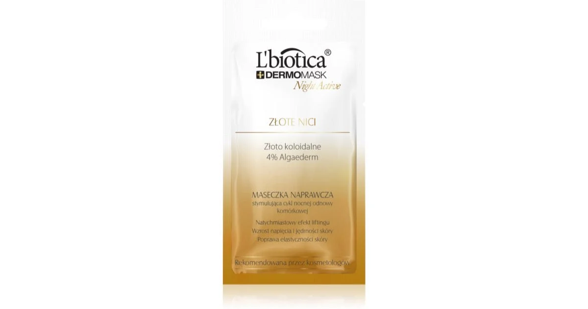 L’biotica DermoMask Night Active maschera liftante e rassodante con oro a 24 carati 12 ml