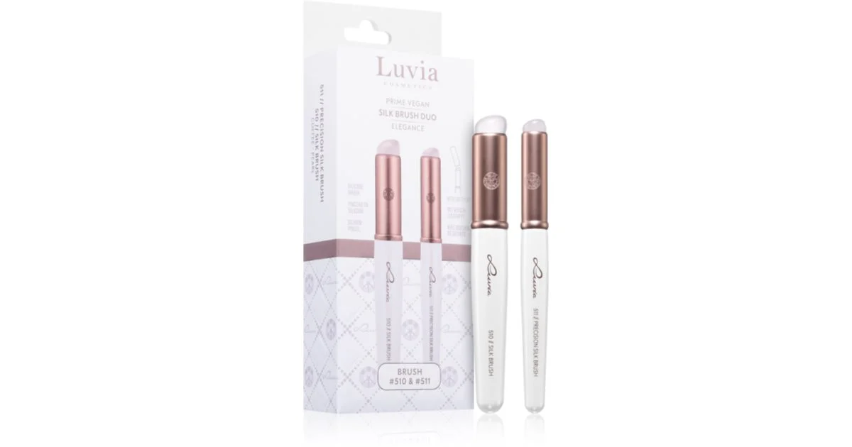 Luvia Cosmetics Silk Brush Duo Elegance set di pennelli per ombretti 2 pezzi