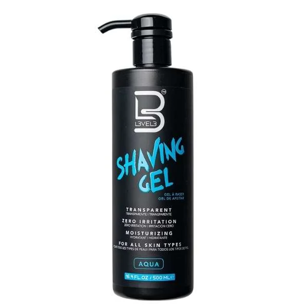 L3VEL3 TRANSPARENT SHAVING GEL AQUA 500ML