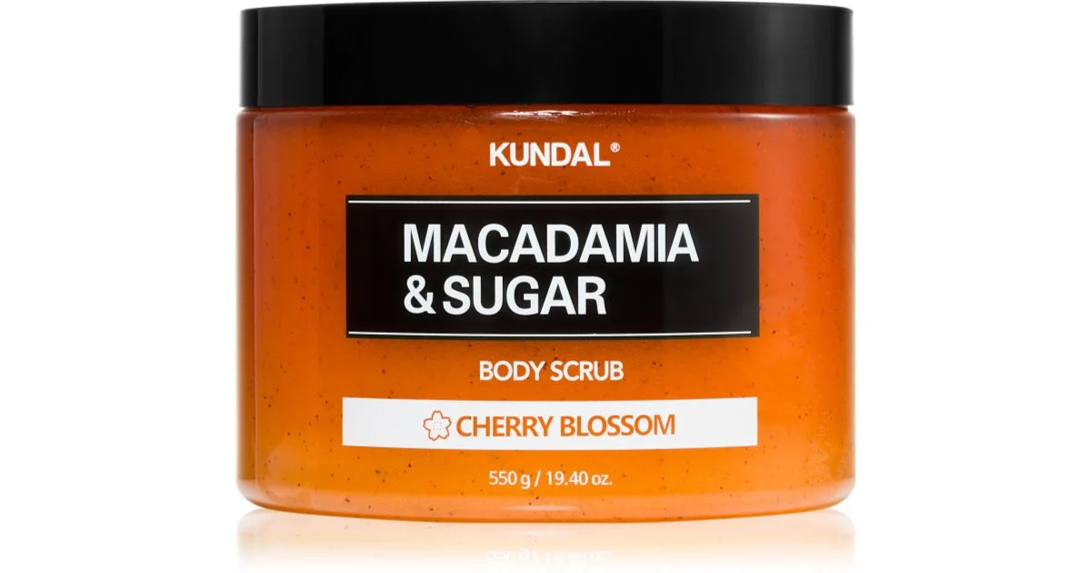 KUNDAL Macadamia & Sugar Cherry Blossom scub allo zucchero con burro di karité 550 g