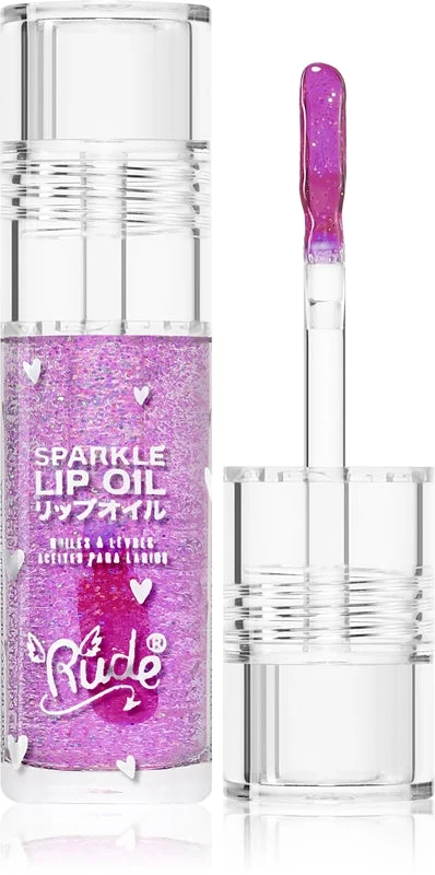Rude Cosmetics Manga Collection Sparkle olio tonificante per le labbra effetto idratante colore Grape 4 g