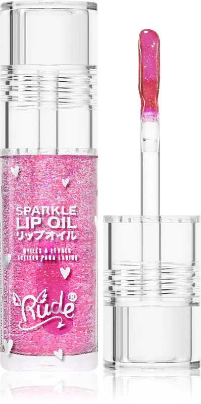 Rude Cosmetics Manga Collection Sparkle olio tonificante per le labbra effetto idratante colore Strawberry 4 g