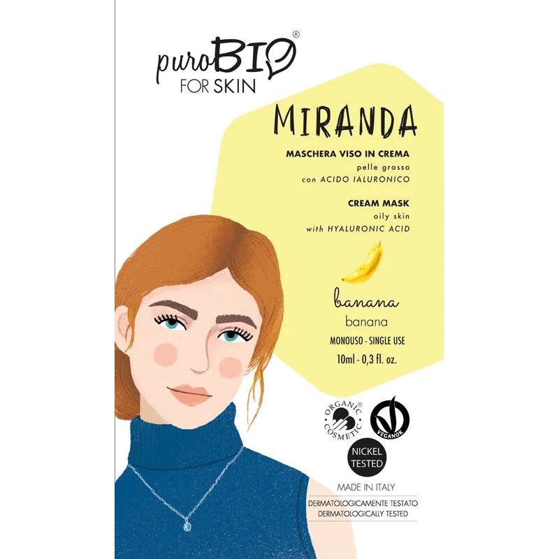 PUROBIO Maschera Viso MIRANDA in Crema Pelle Grassa – Banana
