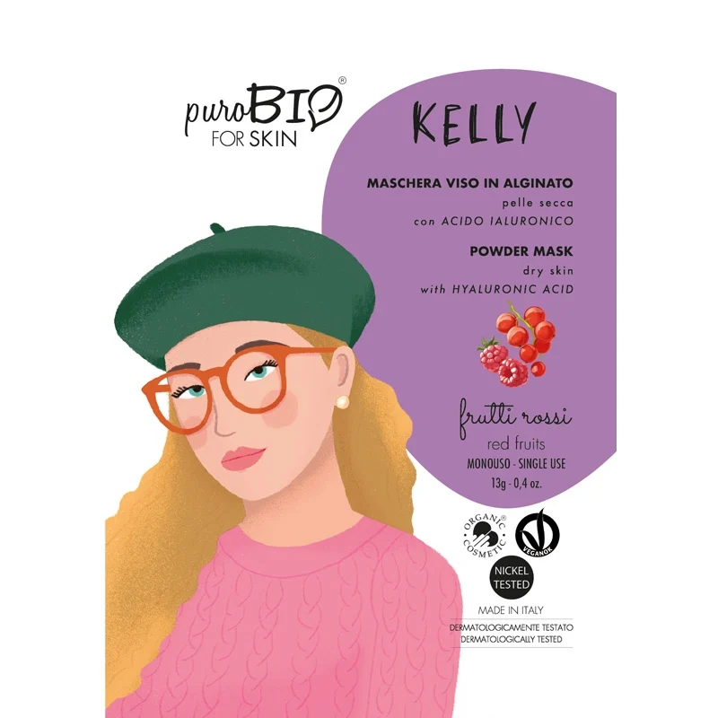 PUROBIO Maschera Viso KELLY Peel Off Pelle Secca – Frutti Rossi