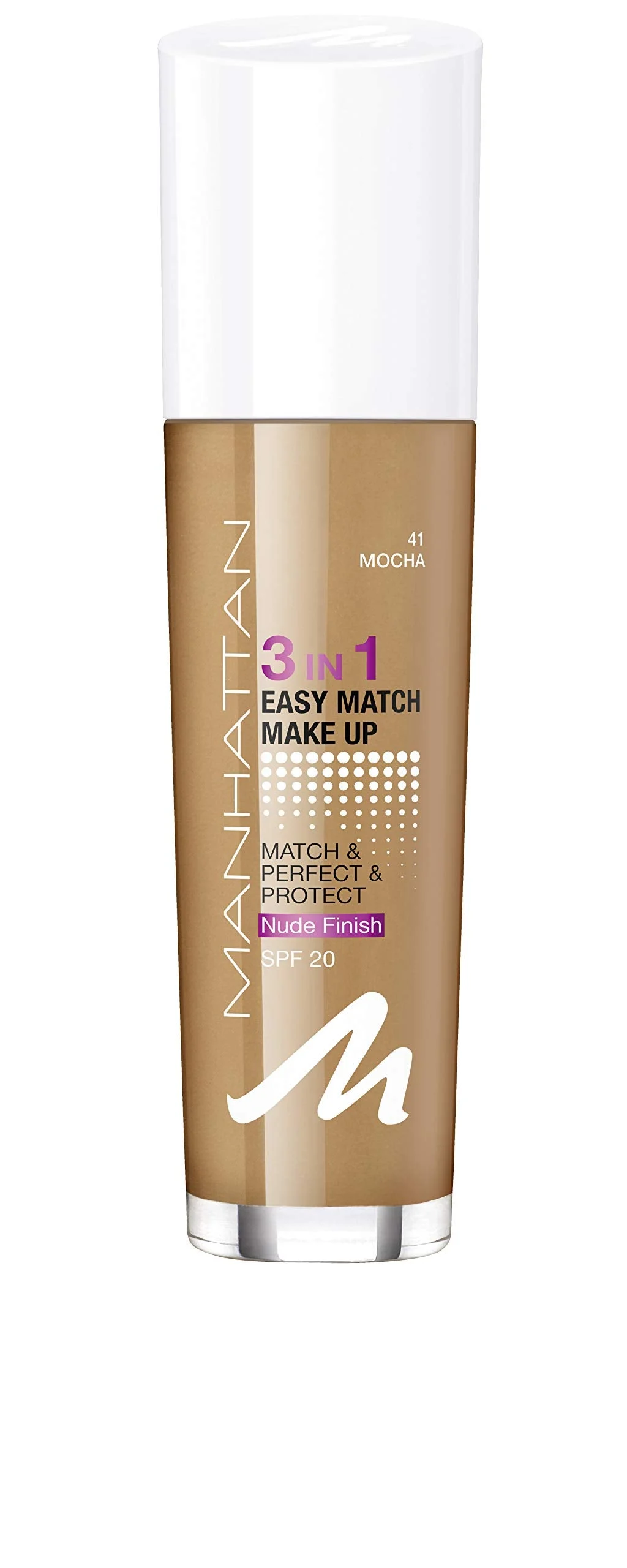 Manhattan Easy Match 3 In 1 Fondotinta liquido 41 Moka SPF 20 30 ml