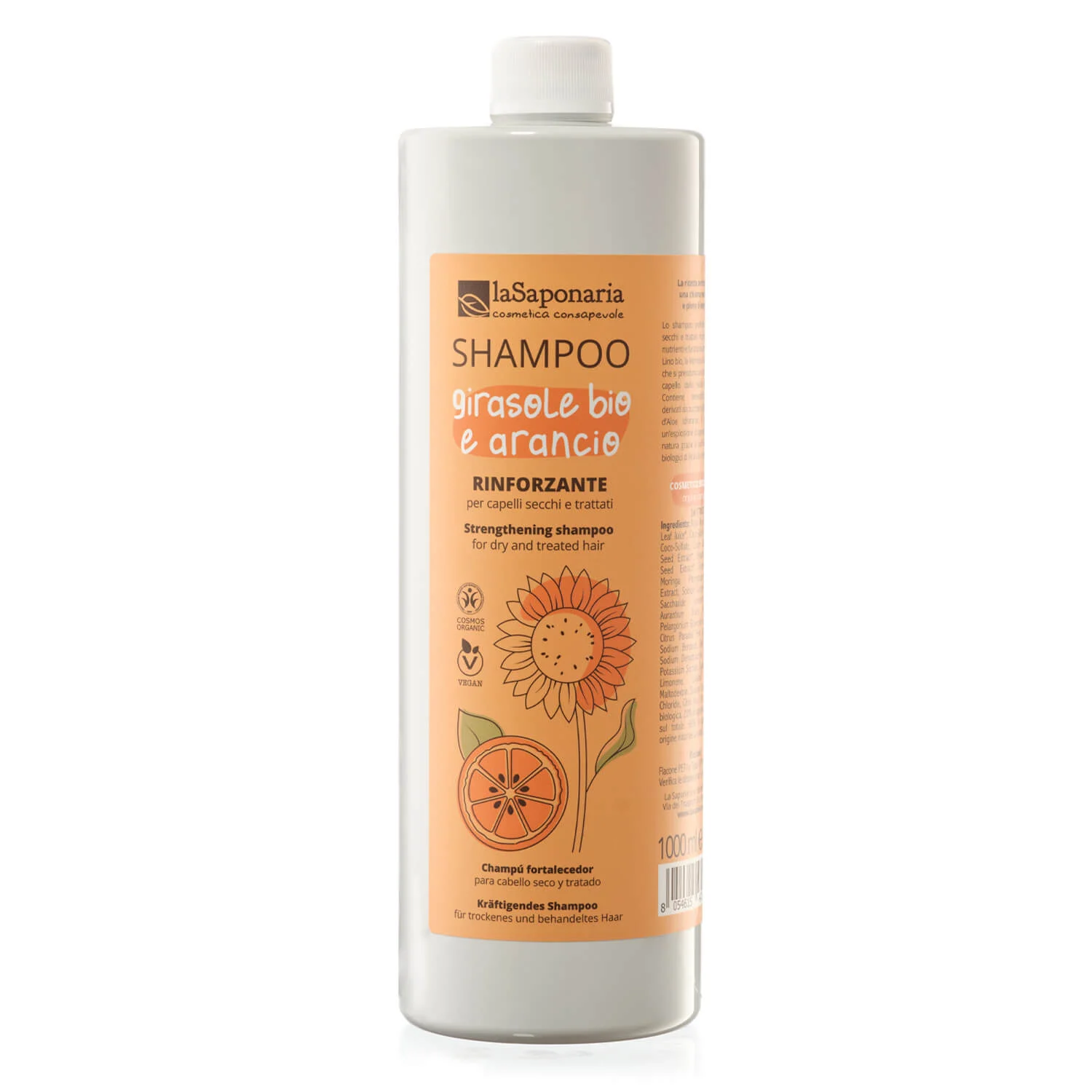 LA SAPONARIA Shampoo Rinforzante Girasole Bio e Arancio 1 Litro