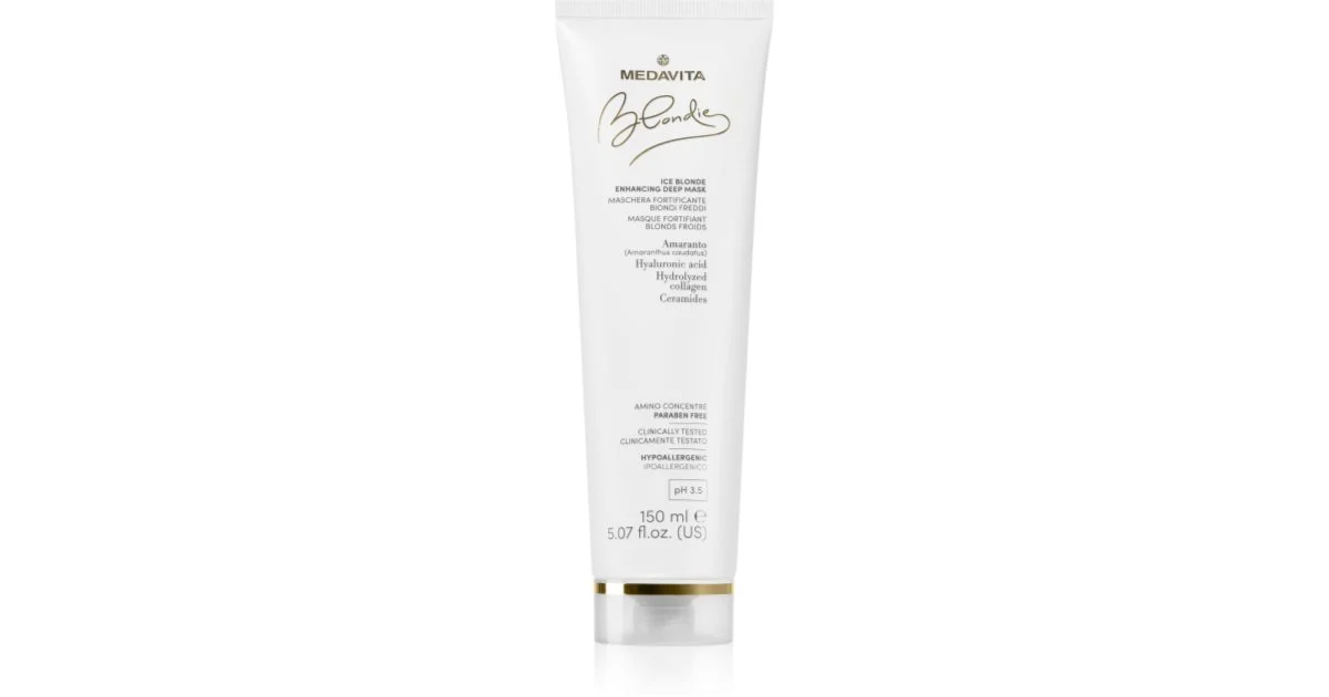 Medavita Blondie maschera di nutrimento profondo per sfumature biondo freddo 150 ml