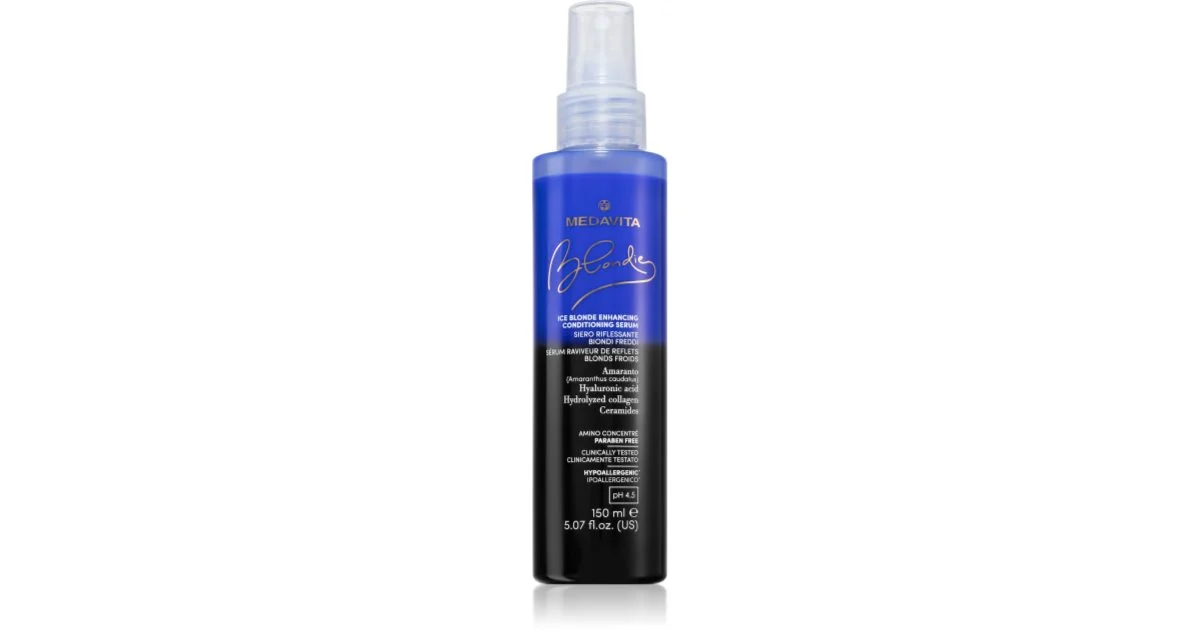 Medavita Blondie siero balsamo spray senza risciacquo per sfumature biondo freddo pH 4.5 150 ml