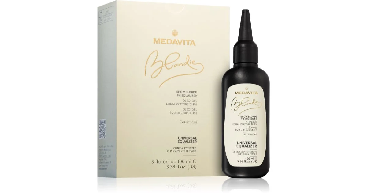 Medavita Blondie Show Blonde neutralizzatore pH per capelli rovinati, trattati chimicamente 3x100 ml