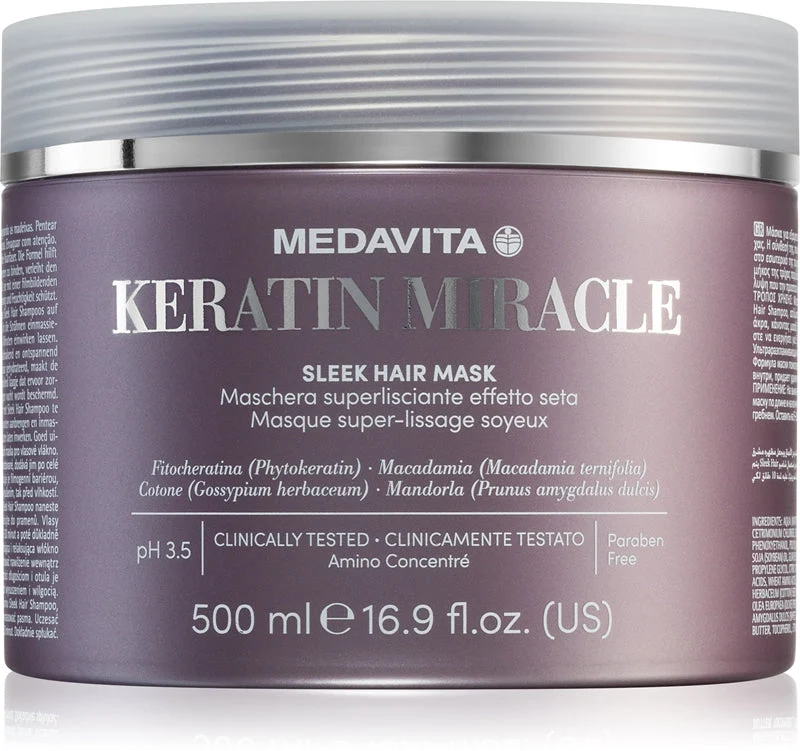 Medavita Keratin Miracle Sleek maschera lisciante idratante 500 ml