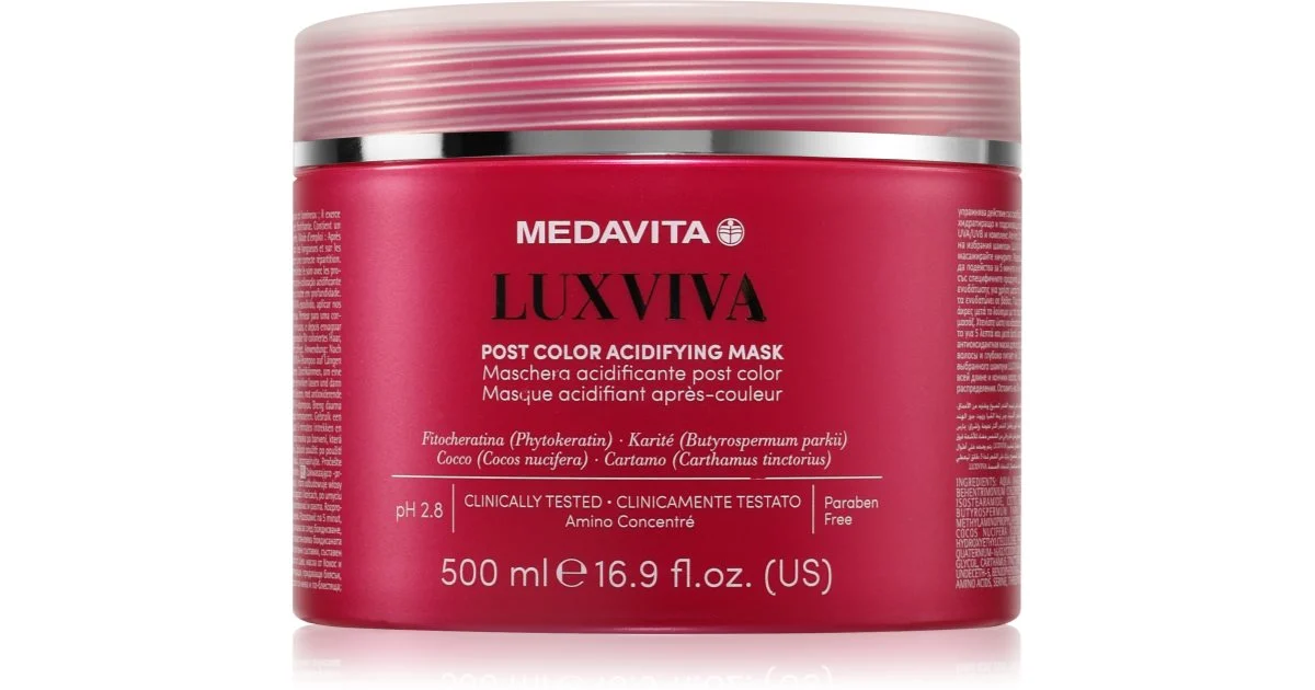 Medavita LUXVIVA Post Color Acidifying maschera trattante per capelli tinti 500 ml