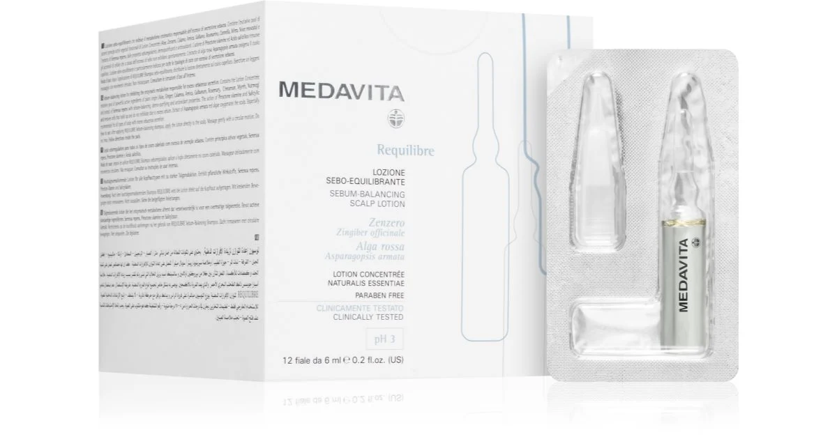 Medavita lozione sebo equilibrante siero per capelli per cuoi capelluti grassi 12x6 ml