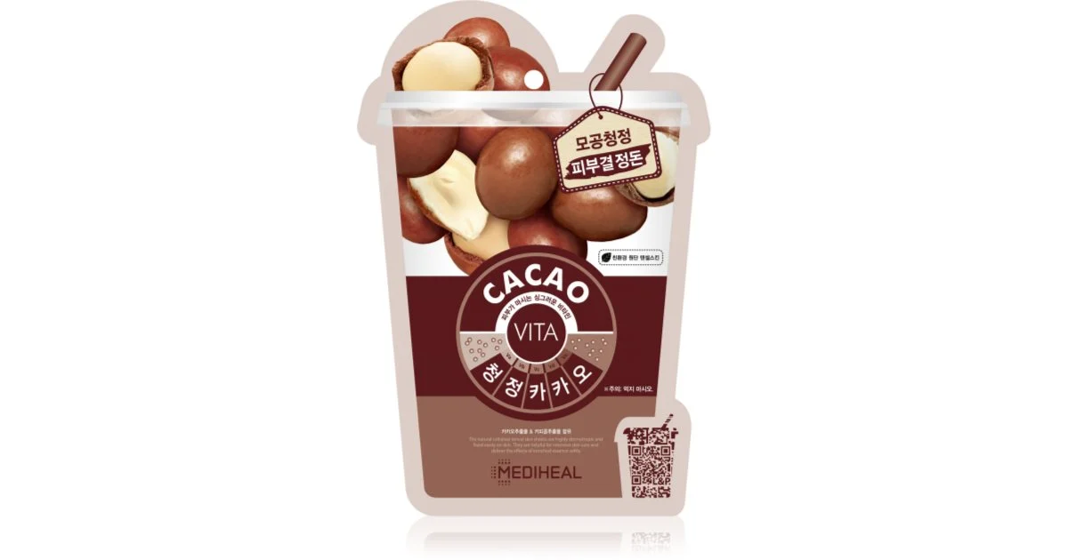 MEDIHEAL Vita Cacao maschera in tessuto per chiudere i pori e ottenere un look opaco 20 ml