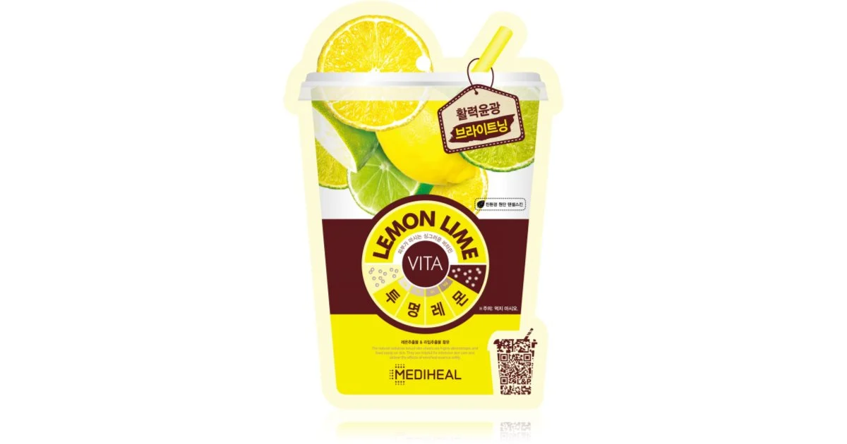MEDIHEAL Vita limone Lime maschera viso illuminante in tessuto 20 ml