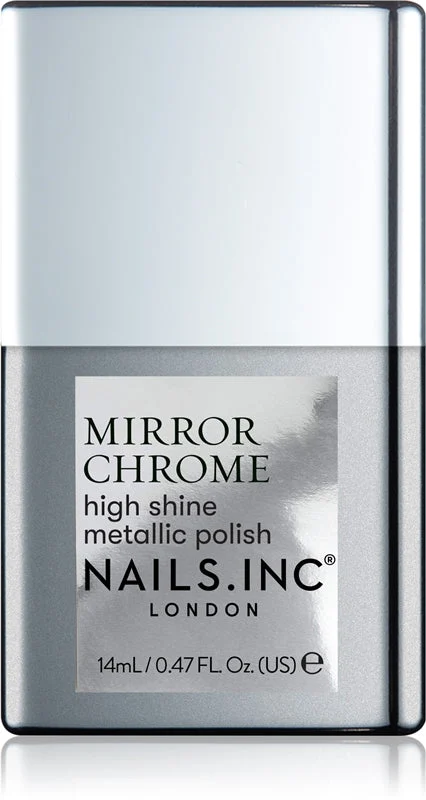 Nails Inc. Mirror Chrome smalto per unghie con brillantezza intensa colore Silver Served 14 ml