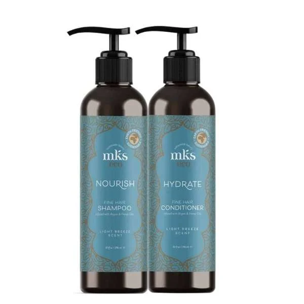 MKS ECO NOURISH FINE HAIR SHAMPOO LIGHT BREEZE SCENT 296 ML. + HYDRATE FINE HAIR CONDITIONER 296 ML
