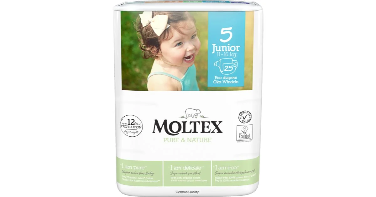 Moltex Pure & Nature Junior taglia 5 pannolini ECO usa e getta 11-16 kg 25 pezzi