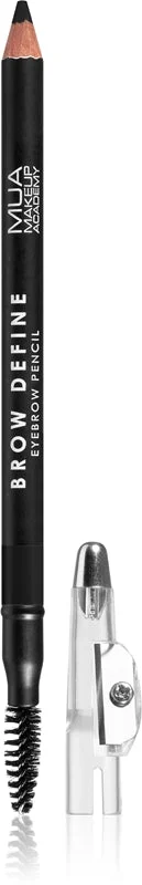 MUA Makeup Academy Define matita sopracciglia lunga tenuta con spazzolino colore nero 1.2 g