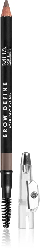 MUA Makeup Academy Define matita sopracciglia lunga tenuta con spazzolino colore castano chiaro 1.2 g