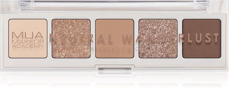 MUA Makeup Academy Professional 5 tonalità palette di ombretti colore Neutral Wanderlust 3,8 g