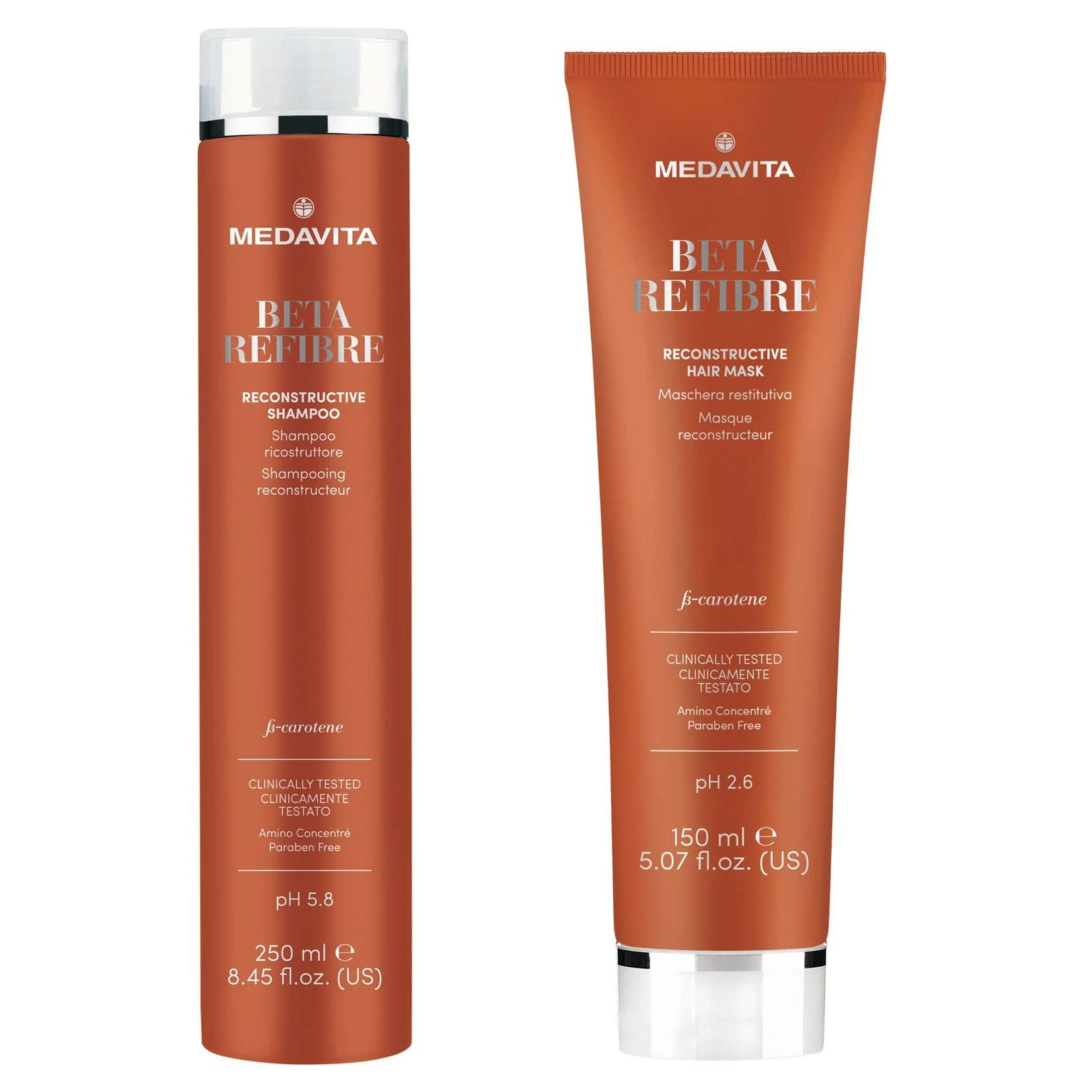 MEDAVITA BETA REFIBRE SHAMPOO RICOSTRUTTORE 250 ML. + MASCHERA RESTITUTIVA 150 ML.